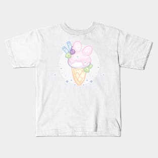 Sparkly Pastel Bunny Ice Cream Cone Kids T-Shirt